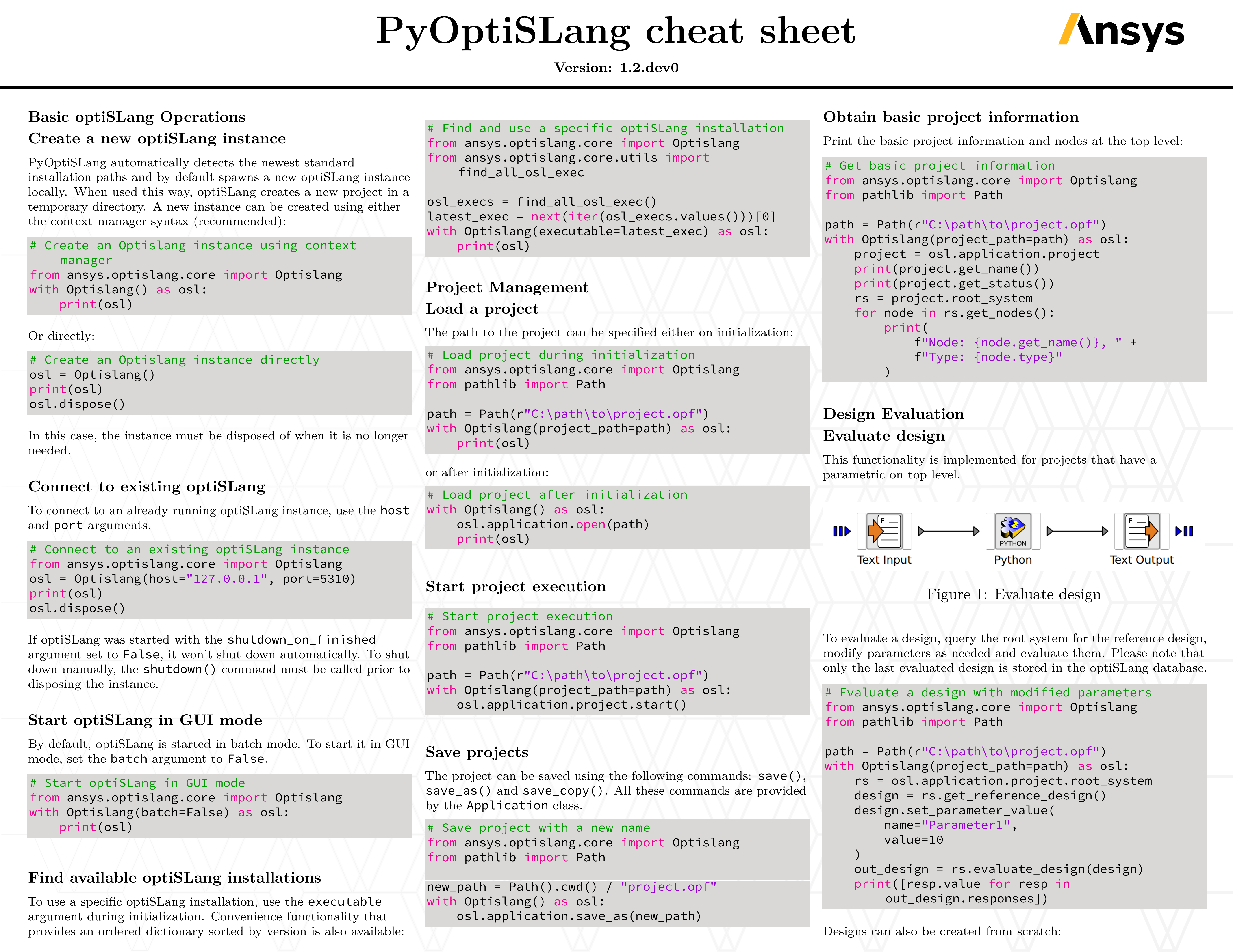 PyOptiSLang cheat sheet
