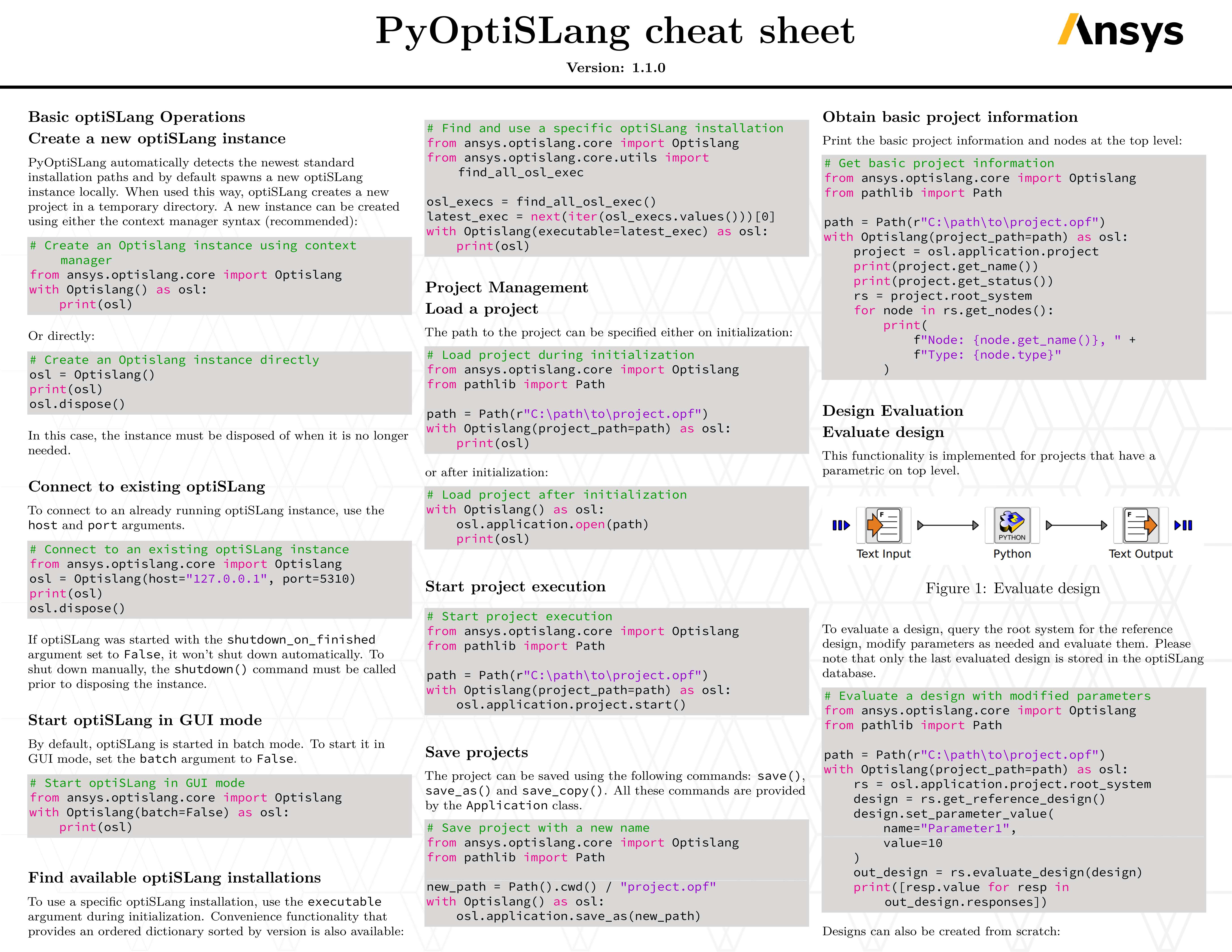 PyOptiSLang cheat sheet